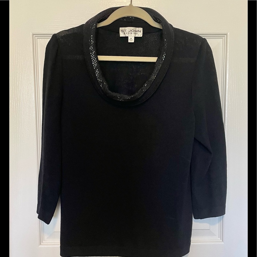 St. John Evening Sweater Black Medium
